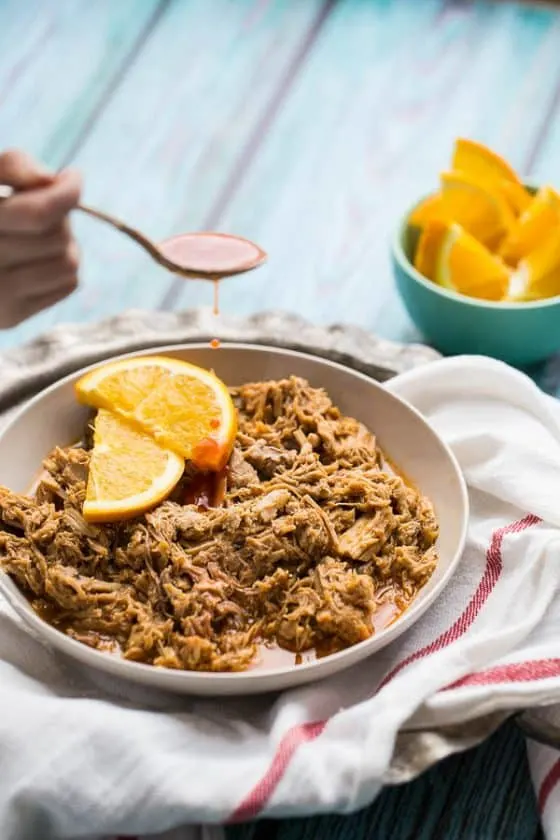 Hot & Sweet Orange Pulled Pork (Instant Pot or Slow Cooker)