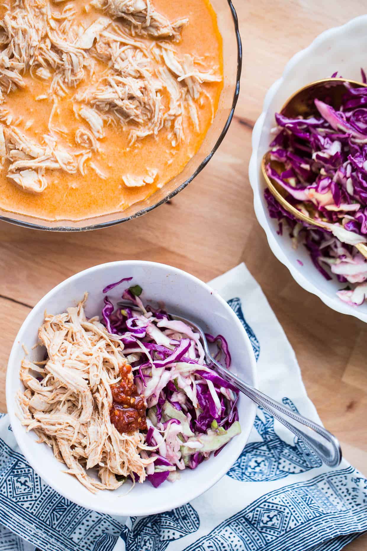 Instant Pot Shredded Red Curry Chicken & Sweet Thai Slaw | Whole30 recipes | paleo recipes | perrysplate.com