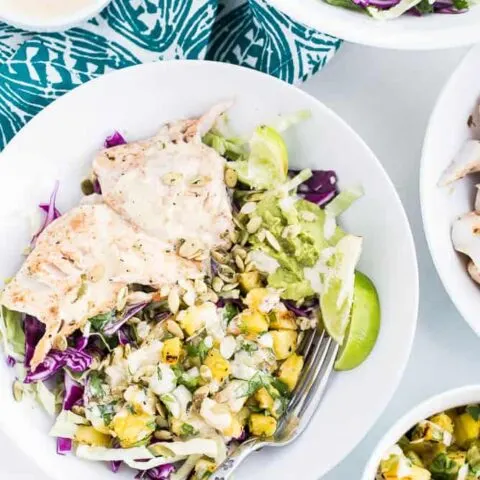 Chile-Lime Fish Taco Bowls with Citrus Crema