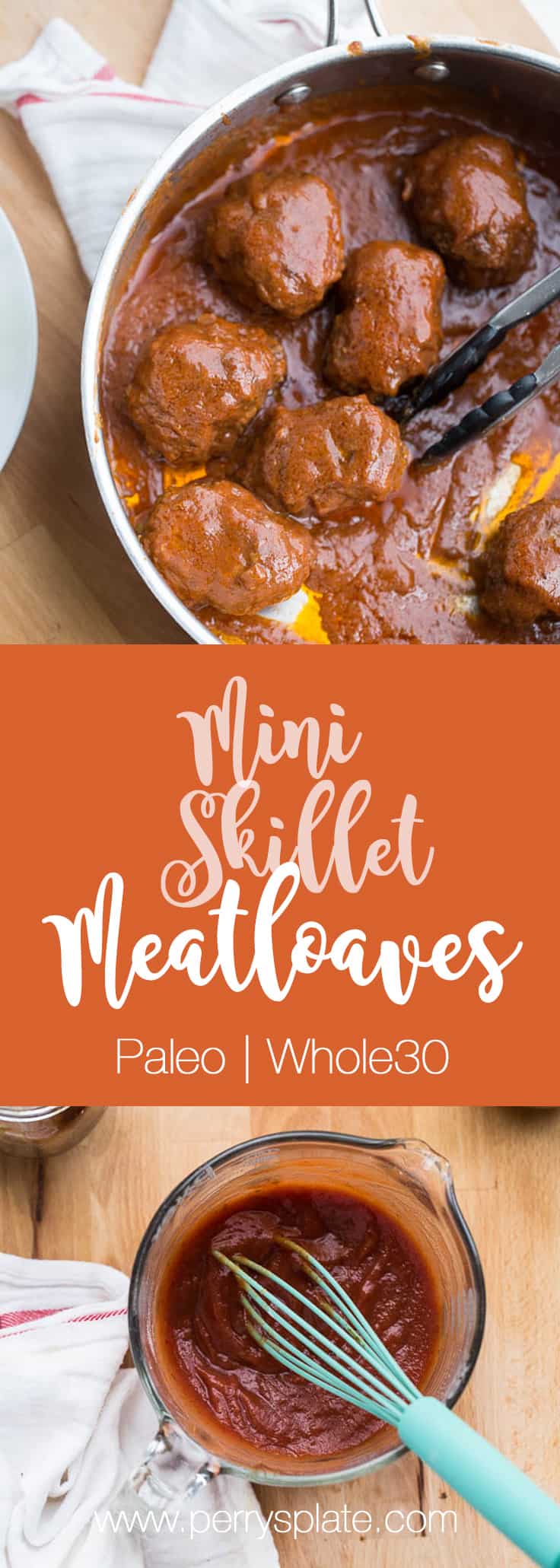 Mini Skillet Meatloaves | Whole30 meatloaf | paleo meatloaf | weeknight dinner recipes | perrysplate.com Mini Skillet Meatloaves | Whole30 meatloaf | paleo meatloaf | weeknight dinner recipes | perrysplate.com