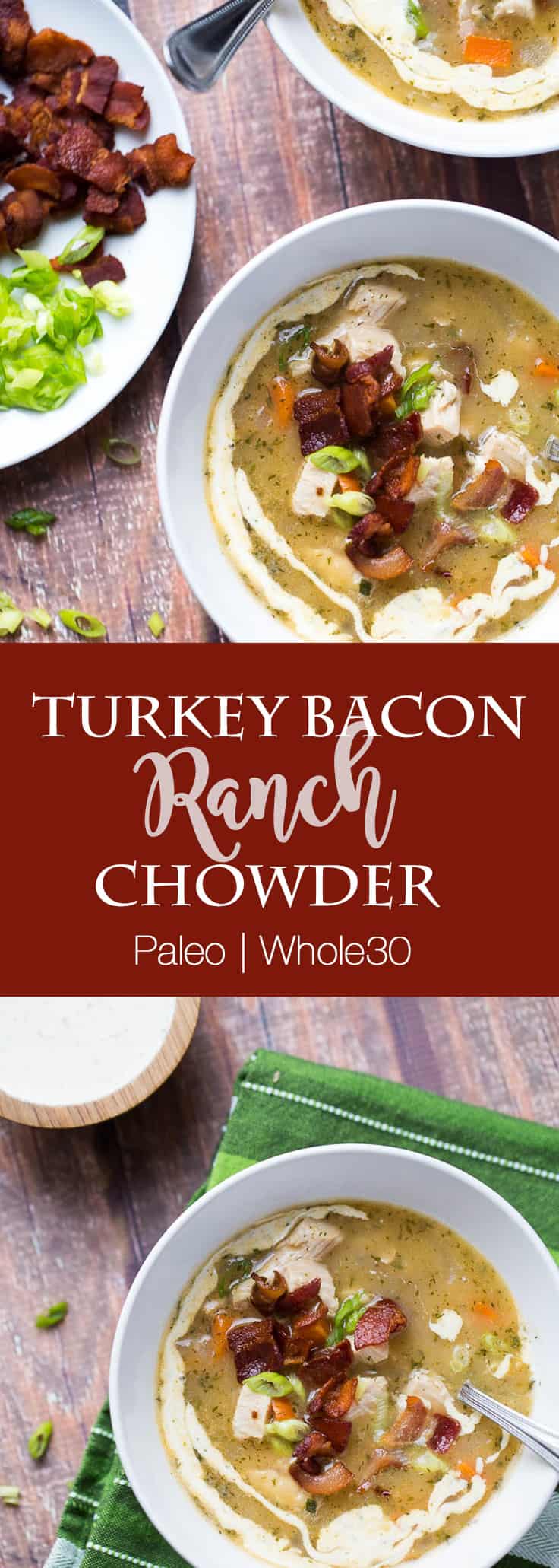 Paleo Turkey Bacon Ranch Chowder | perrysplate.com | paleo soup recipes | whole30 recipes Paleo Turkey Bacon Ranch Chowder | perrysplate.com | paleo soup recipes | whole30 recipes