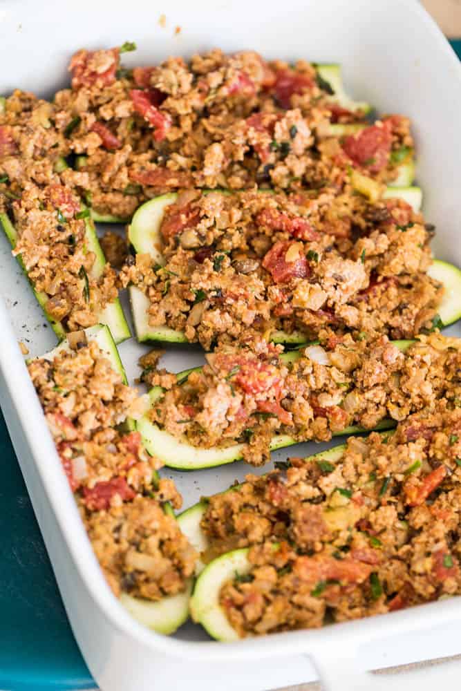 Here's a great use for all of that zucchini spilling out of your garden at the end of the summer! I love the addition of fresh herbs and the "cheesy" taste the nutritional yeast adds! You'll love this paleo and Whole30 friendly meal.