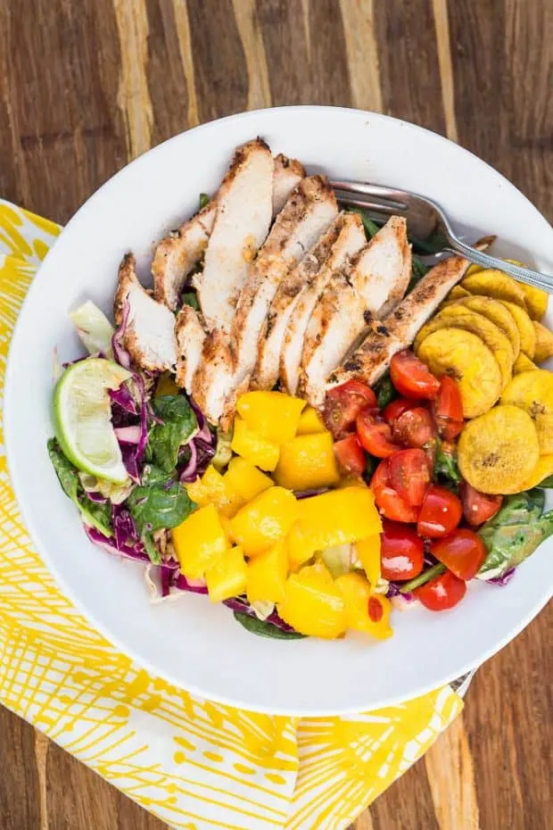 Grilled Jerk Chicken & Mango Bowls are part of this week's paleo meal plan!