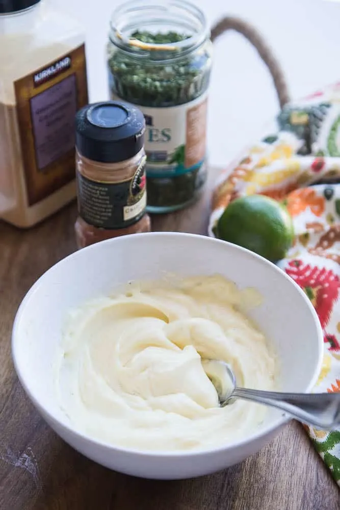 Chipotle-Lime Mayonnaise | paleo recipes | homemade mayo | Whole30 recipes | Keto recipes | perrysplate.com