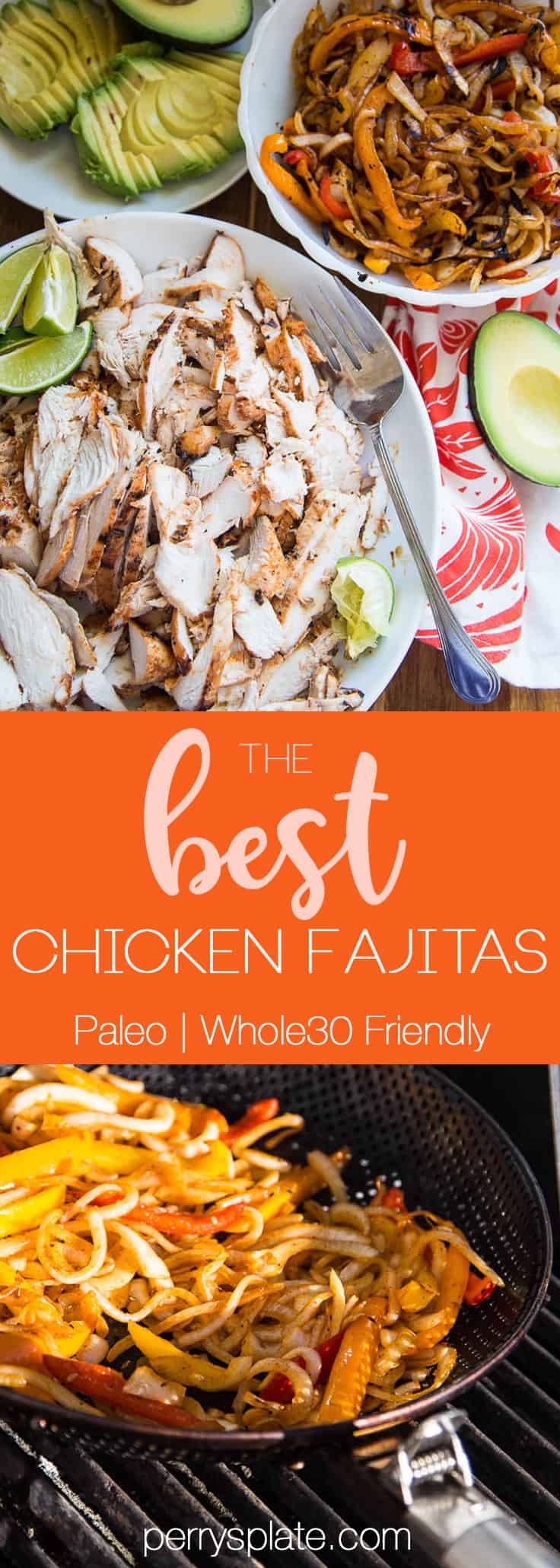 These are the best chicken fajitas you'll ever eat. Truly. And they make the best leftovers, too! The marinade is quick and paleo-friendly.