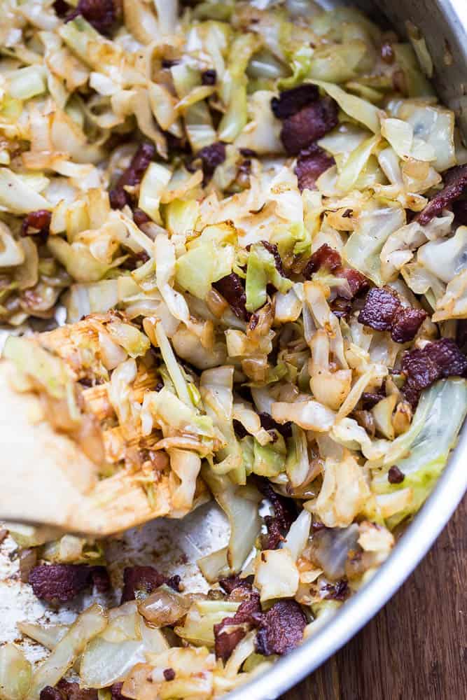 Caramelized Cabbage and Bacon | Paleo recipes | Whole30 recipes | Keto recipes | Low-carb recipes | perrysplate.com