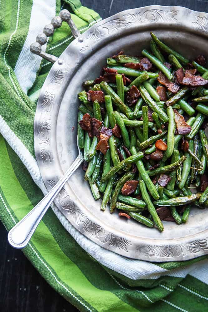 Bacon-Fried Green Beans | paleo recipes | Whole30 recipes | gluten-free recipes | dairy-free recipes | keto recipes | low carb recipes | perrysplate.com