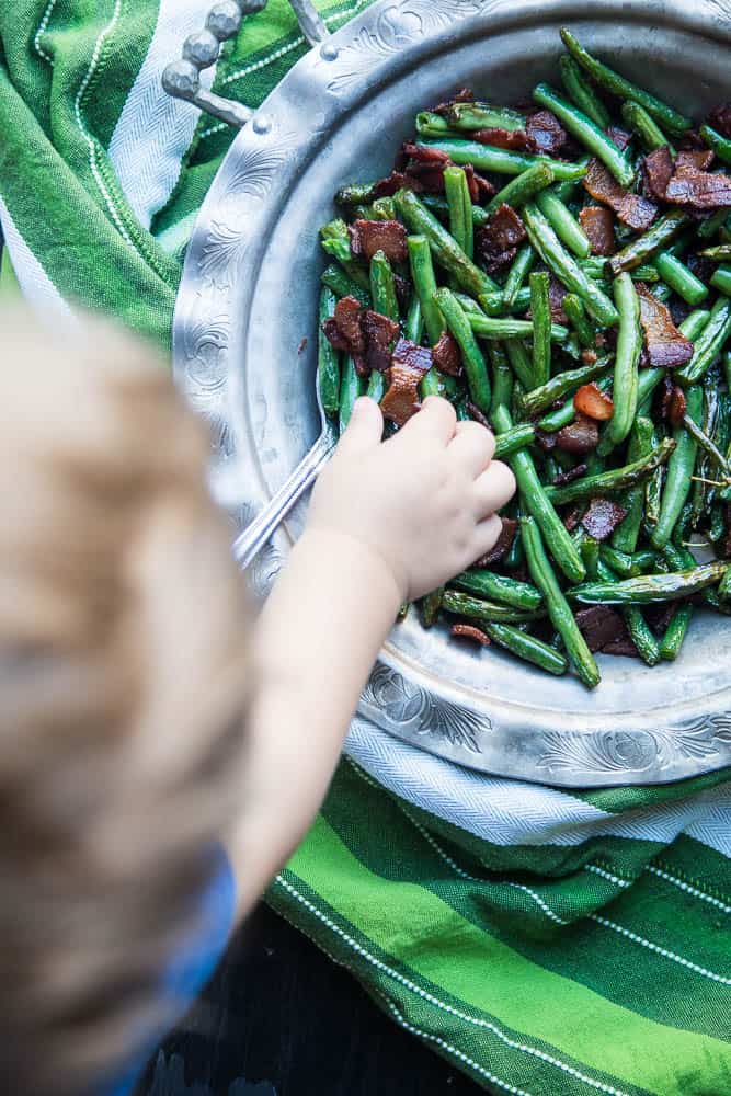 Bacon-Fried Green Beans | paleo recipes | Whole30 recipes | gluten-free recipes | dairy-free recipes | keto recipes | low carb recipes | perrysplate.com