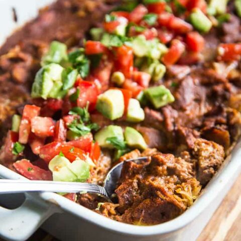 Paleo Chicken Enchilada & Spaghetti Squash Bake