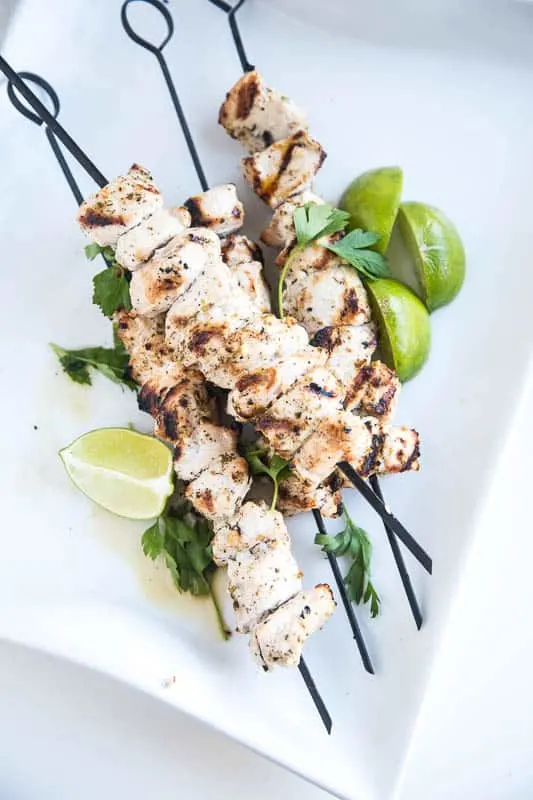 Puerto Rican Marinated Grilled Chicken Kebabs