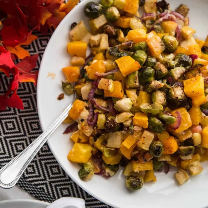 Roasted Fall Vegetables with Apple & Gouda