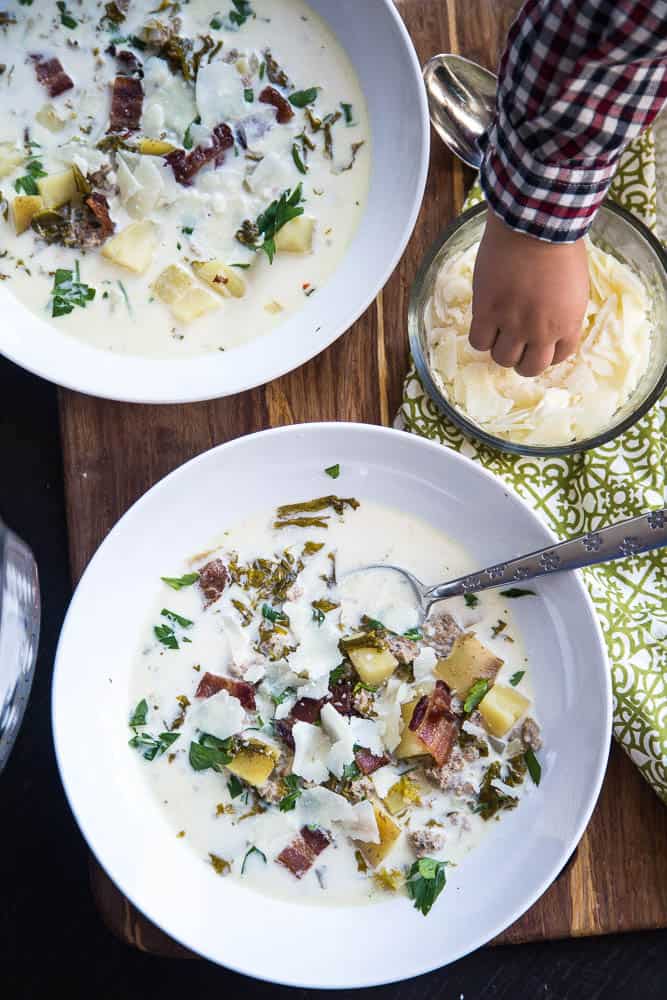 Instant Pot Zuppa Toscana - with Paleo, Whole30, and Keto variations! | pressure cooker recipes | paleo recipes | gluten-free recipes | soup recipes | instant pot recipes | perrysplate.com