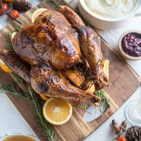 Dry Brine Turkey with Orange-Rosemary Herb Butter
