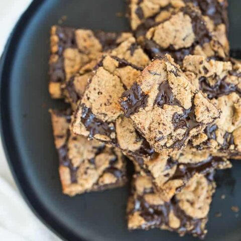 Paleo Chocolate Chip Cookie Fudge Bars