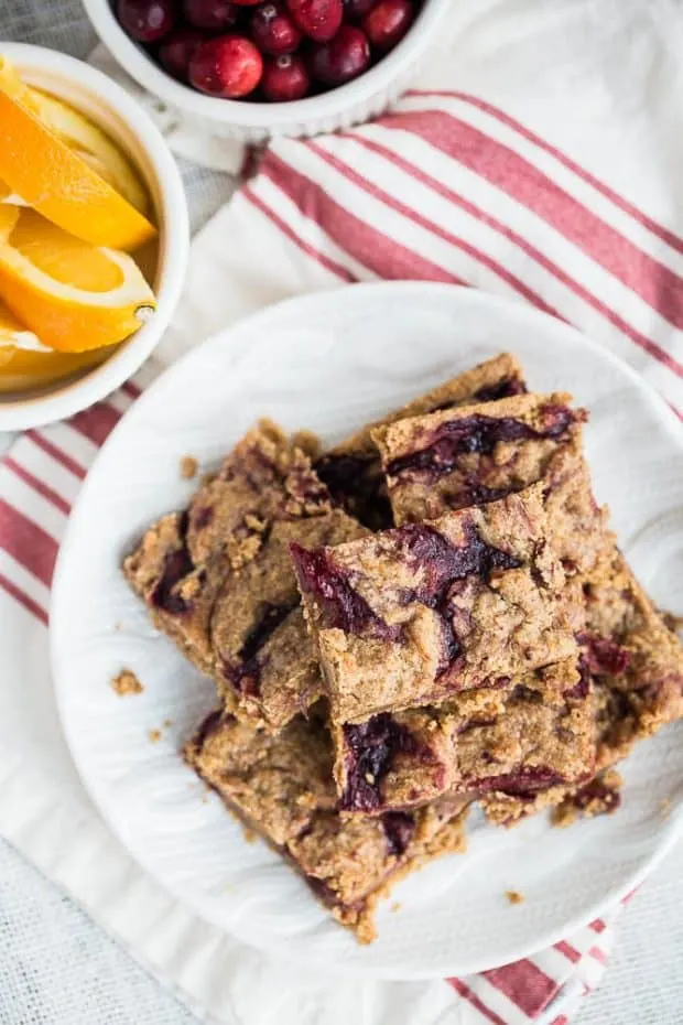 Paleo Orange Cranberry Bars