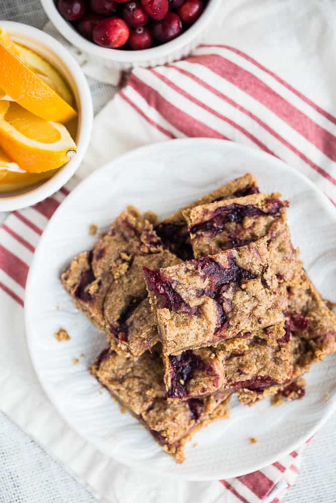 Paleo Orange Cranberry Bars | paleo dessert recipes | leftover cranberry sauce recipes | orange recipes | gluten-free recipes | dairy-free recipes | perrysplate.com 