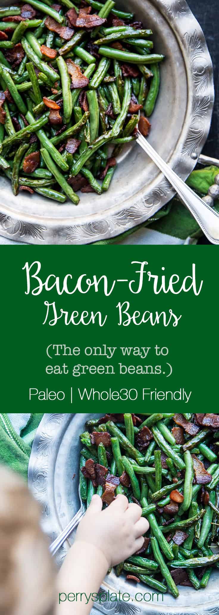 These green beans only have TWO ingredients! They're beyond amazing and will totally upstage whatever main dish you've got. | perrysplate.com #greenbeans #greenbeanrecipe #sidedish These green beans only have TWO ingredients! They're beyond amazing and will totally upstage whatever main dish you've got. | perrysplate.com #greenbeans #greenbeanrecipe #sidedish