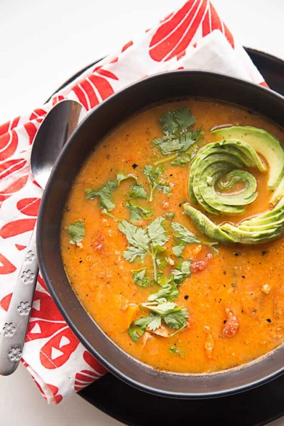 Leftover Chicken Fajita Soup Perry's Plate