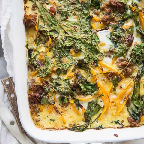 Spiralized Butternut Squash Breakfast Bake