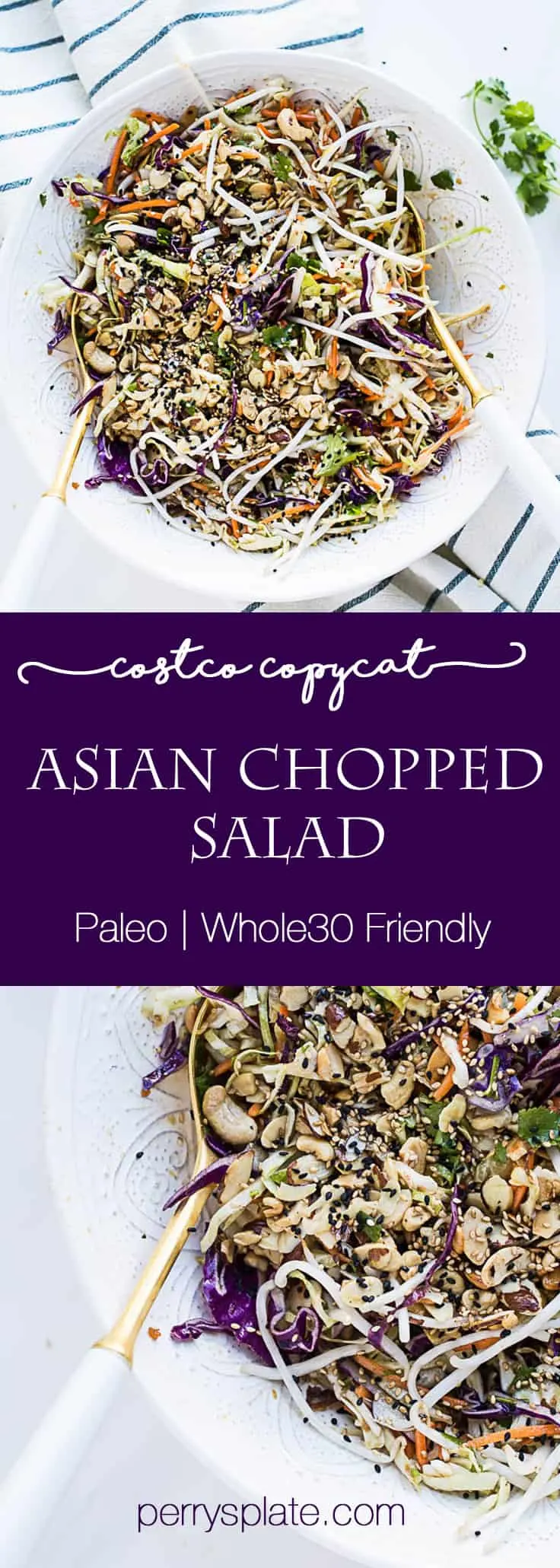 Paleo & Whole30 Asian Chopped Salad -- a fresh, healthy copycat of the salad kit found at Costco! | Whole30 salad recipes | paleo recipes | vegetarian recipes | perrysplate.com