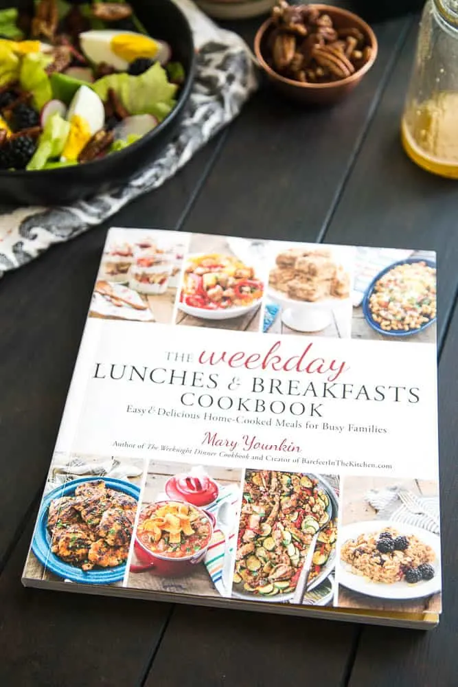 The Weekday Lunches & Breakfasts Cookbook -- Blackberry, Bacon, & Egg Salad with Maple Dijon Vinaigrette | perrysplate.com 