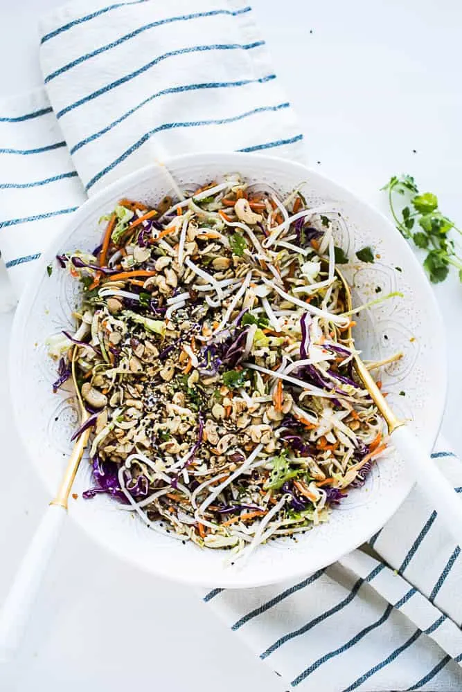 Paleo & Whole30 Asian Chopped Salad -- a fresh, healthy copycat of the salad kit found at Costco! | Whole30 salad recipes | paleo recipes | vegetarian recipes | perrysplate.com