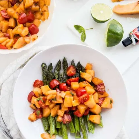 Asparagus and Grilled Melon Salad