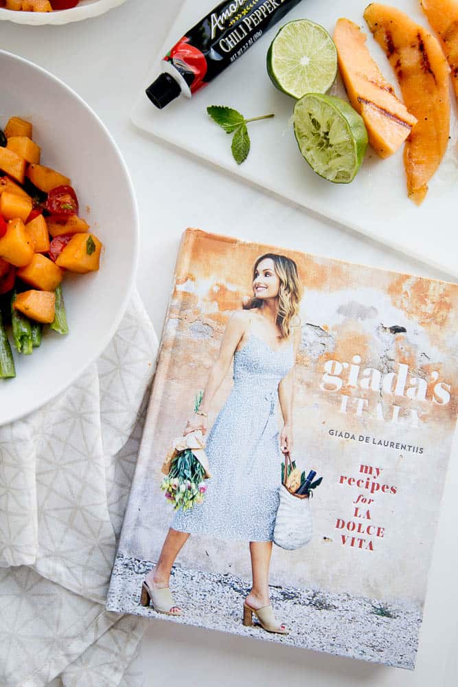 Have you ever grilled melon? It intensifies and caramelizes the natural sugars and adds a little smokiness. It's divine. This gluten-free and dairy-free Asparagus and Grilled Melon Salad is from Giada's Italy by Giada De Laurentiis. Grab the recipe and read a review of her book! | perrysplate.com