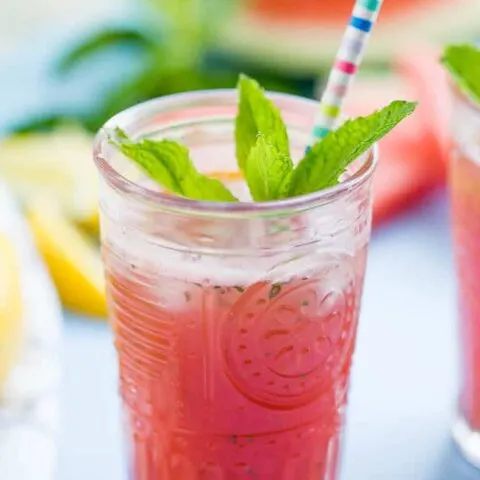 Homemade Watermelon Lemonade with Mint