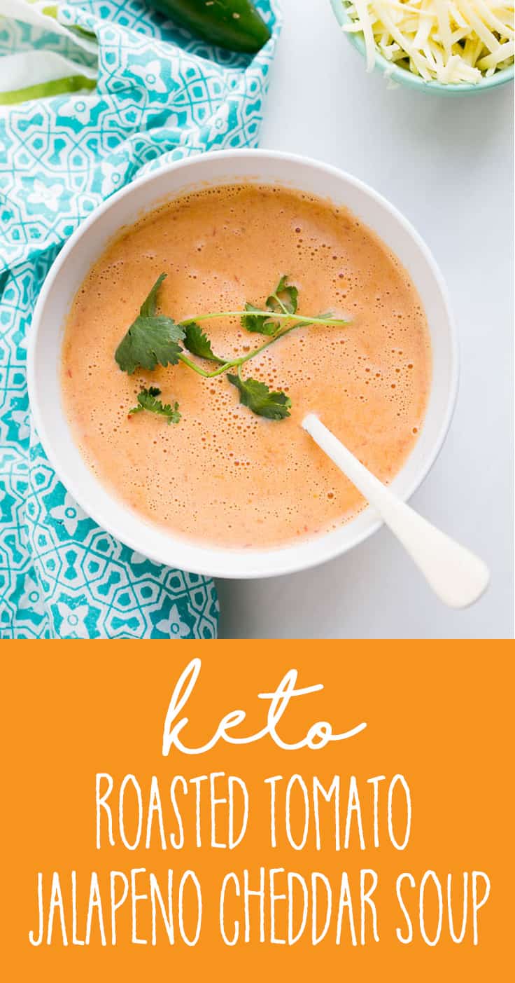 Keto Roasted Jalapeno Cheddar Soup | keto recipes | soup recipes | low-carb recipes | perrsyplate.com