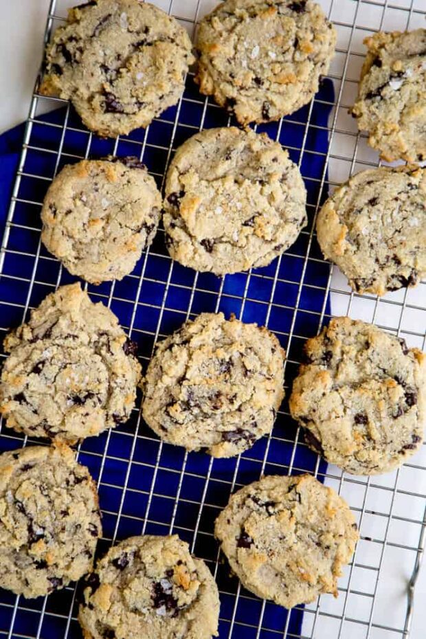 Grain Free Chocolate Chip Cookies with Sea Salt