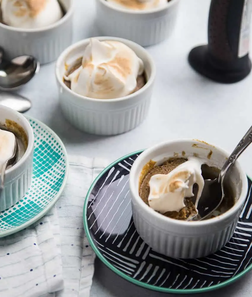 Crustless Pumpkin Pie Cups for Instant Pot! Keto & Paleo Friendly and easily made in an Instant Pot pressure cooker. Recipe from The Big Book of Paleo Pressure Cooking by Natalie Perry | perrysplate.com