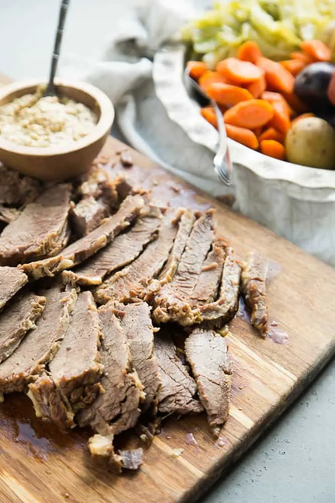 Making your own, home-brined sous vide or Instant Pot corned beef is a long process, but very little of that time is hands on! It's way easier than you'd think, and the pay off (and corned beef leftovers) are totally worth it!