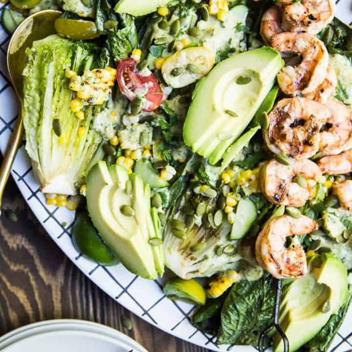 Santa Fe Grilled Caesar Salad with Shrimp