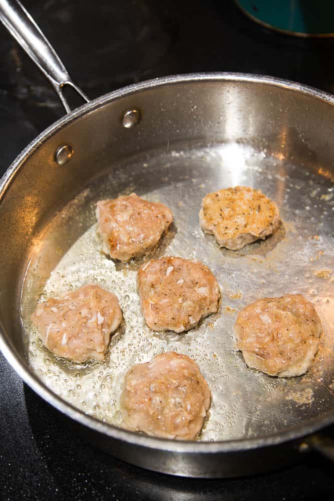 Homemade Chicken Breakfast Sausage is super easy to do and makes THE BEST breakfast bowls! | perrysplate.com #homemadesausage #paleobreakfast #ketobreakfast