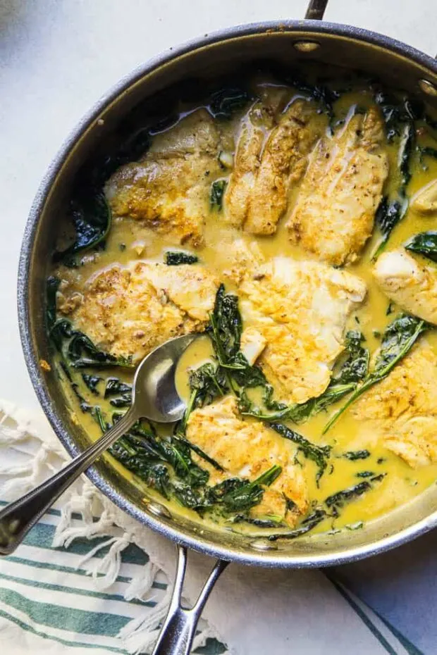 Quick Thai Fish Curry is done in under 30 minutes! A light and filling meal for any night of the week.