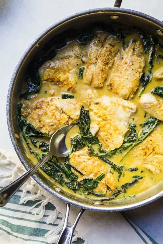 Quick Thai Fish Curry is done in under 30 minutes! A light and filling meal for any night of the week. Quick Thai Fish Curry is done in under 30 minutes! A light and filling meal for any night of the week.