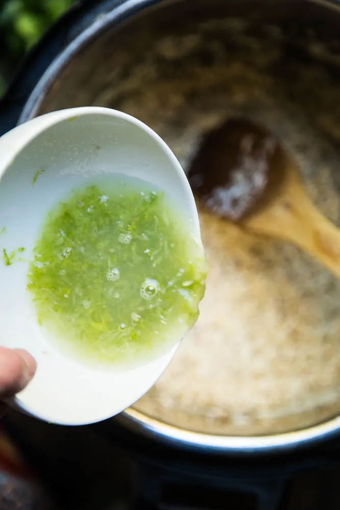 Lots of lime zest and juice for the Instant Pot Cilantro Lime Rice | PerrysPlate.com 