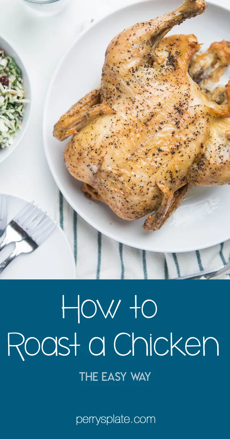 Does handling a whole chicken freak you out? Here's a tutorial that will show you step by step how easy it can be! | perrysplate.com #roastchicken #rotisseriechicken 