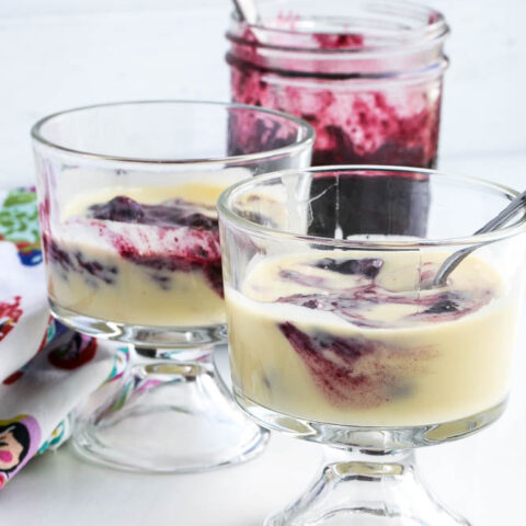 Dairy Free Custard Cups with Berry Sauce