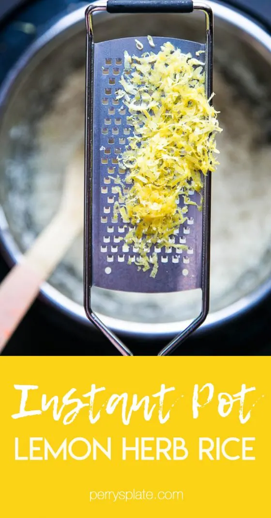 This EASY and versatile Instant Pot Lemon Herb Rice will be your go-to side dish. It's especially good with grilled chicken or seafood! | perrysplate.com #instantpot #instantpotrecipes #instapot This EASY and versatile Instant Pot Lemon Herb Rice will be your go-to side dish. It's especially good with grilled chicken or seafood! | perrysplate.com #instantpot #instantpotrecipes #instapot