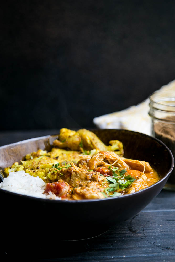 This is my favorite classic Indian Curry and it's super easy to make in the Instant Pot. You can make it dairy free by using coconut milk, too! | perrysplate.com #instantpot #instantpotrecipes #indianfood