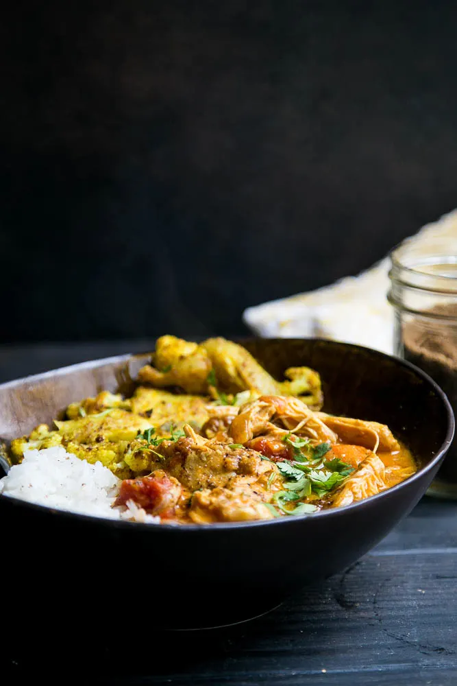 This is my favorite classic Indian Curry and it's super easy to make in the Instant Pot. You can make it dairy free by using coconut milk, too! | perrysplate.com #instantpot #instantpotrecipes #indianfood