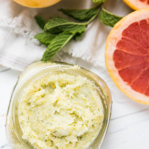 Homemade Sugar Scrub with Grapefruit and Mint
