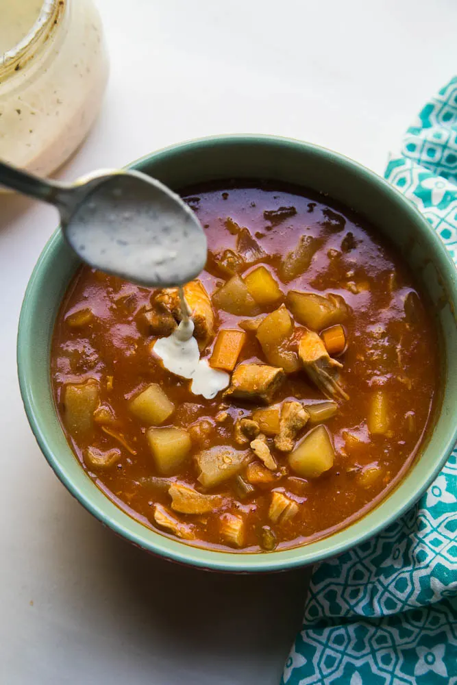 This Instant Pot Buffalo Ranch Chicken Soup is perfect for chilly winter nights and has all of your favorite buffalo ranch flavors.