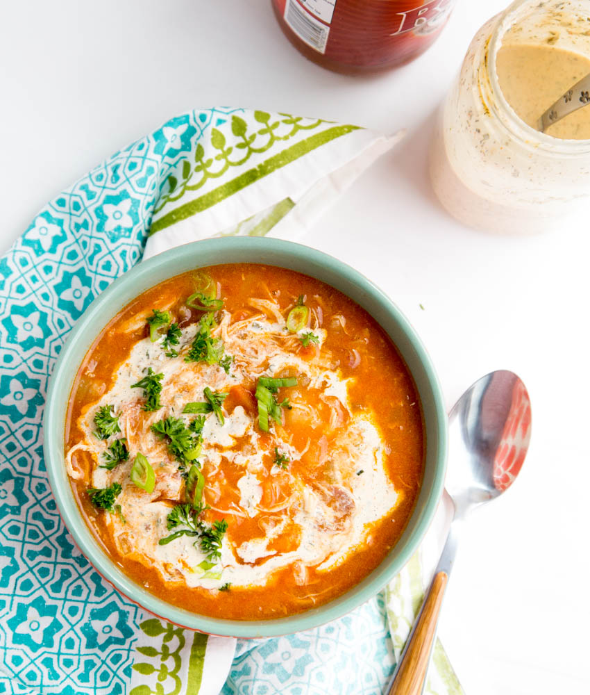 This Instant Pot Buffalo Ranch Chicken Soup is perfect for chilly winter nights and has all of your favorite buffalo ranch flavors.