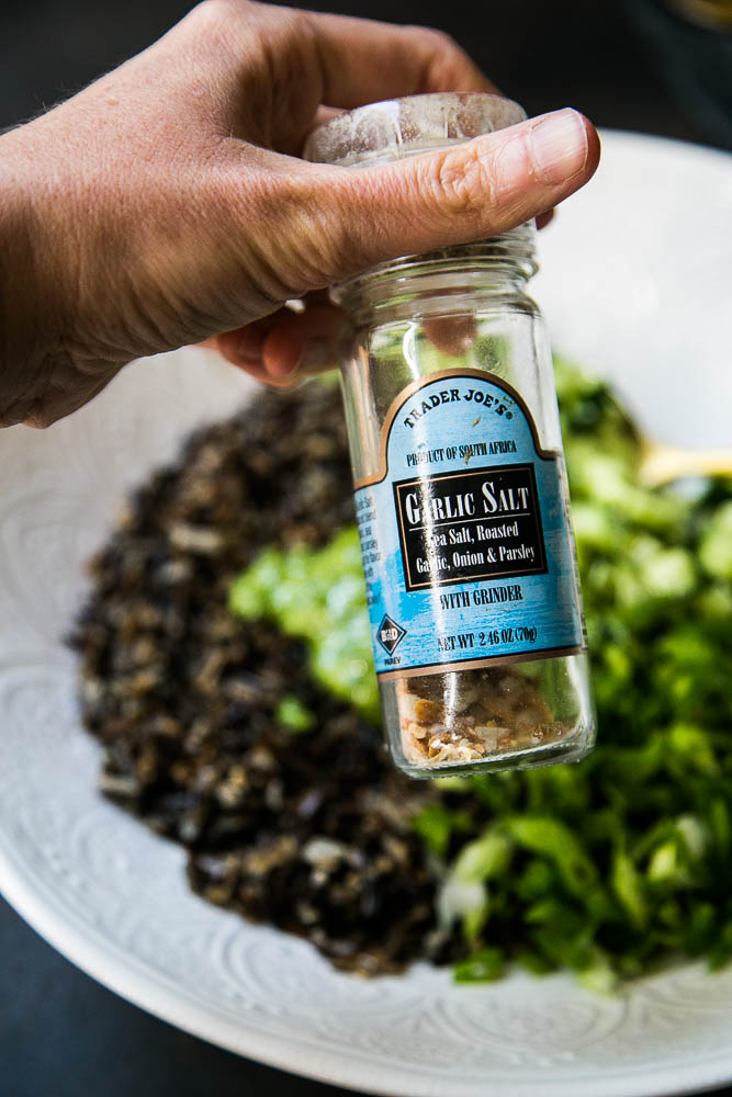 This Trader Joe's garlic salt grinder is so good in my wild rice salad!