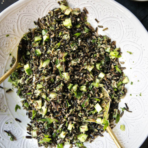 Wild Rice Salad with Cucumber and Pesto