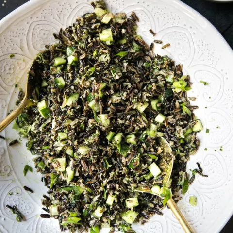 Wild Rice Salad with Cucumber and Pesto