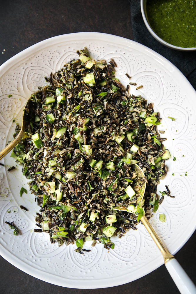 Wild Rice Salad is a perfect make-ahead dish for meal prepping, light dinners, or even a great Thanksgiving side dish! Lots of ideas for add-ins, too. | perrysplate.com